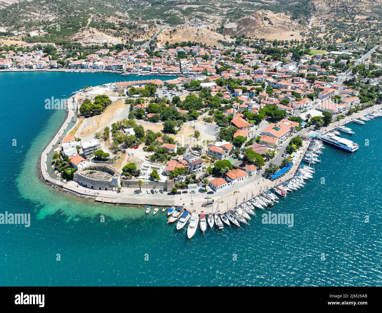 Aerial Photos of Foca village located in western Turkey, Izmir Stock