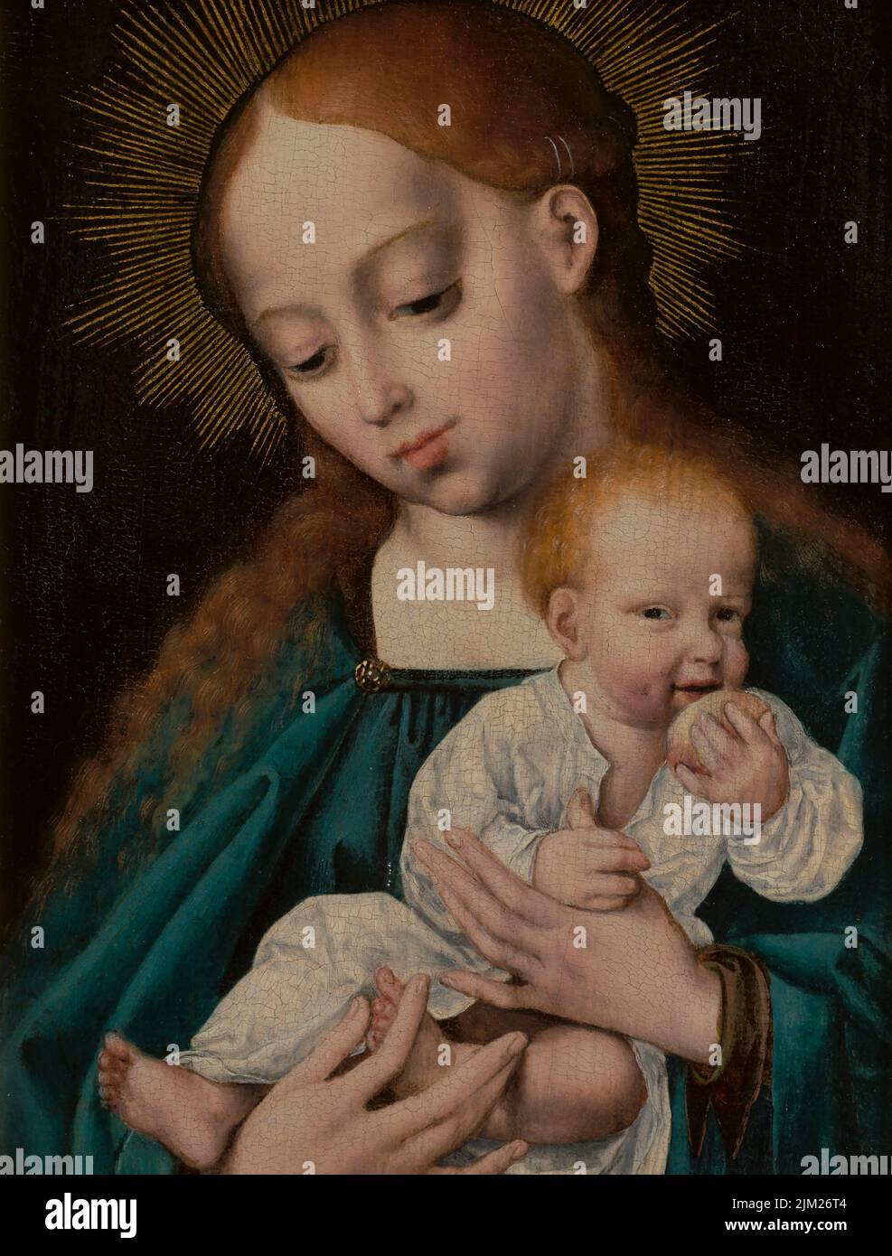 Madonna and Child Eating an Apple. Museum: Muzeum Narodowe, Krakow. Author: JOOS VAN CLEVE. Stock Photo