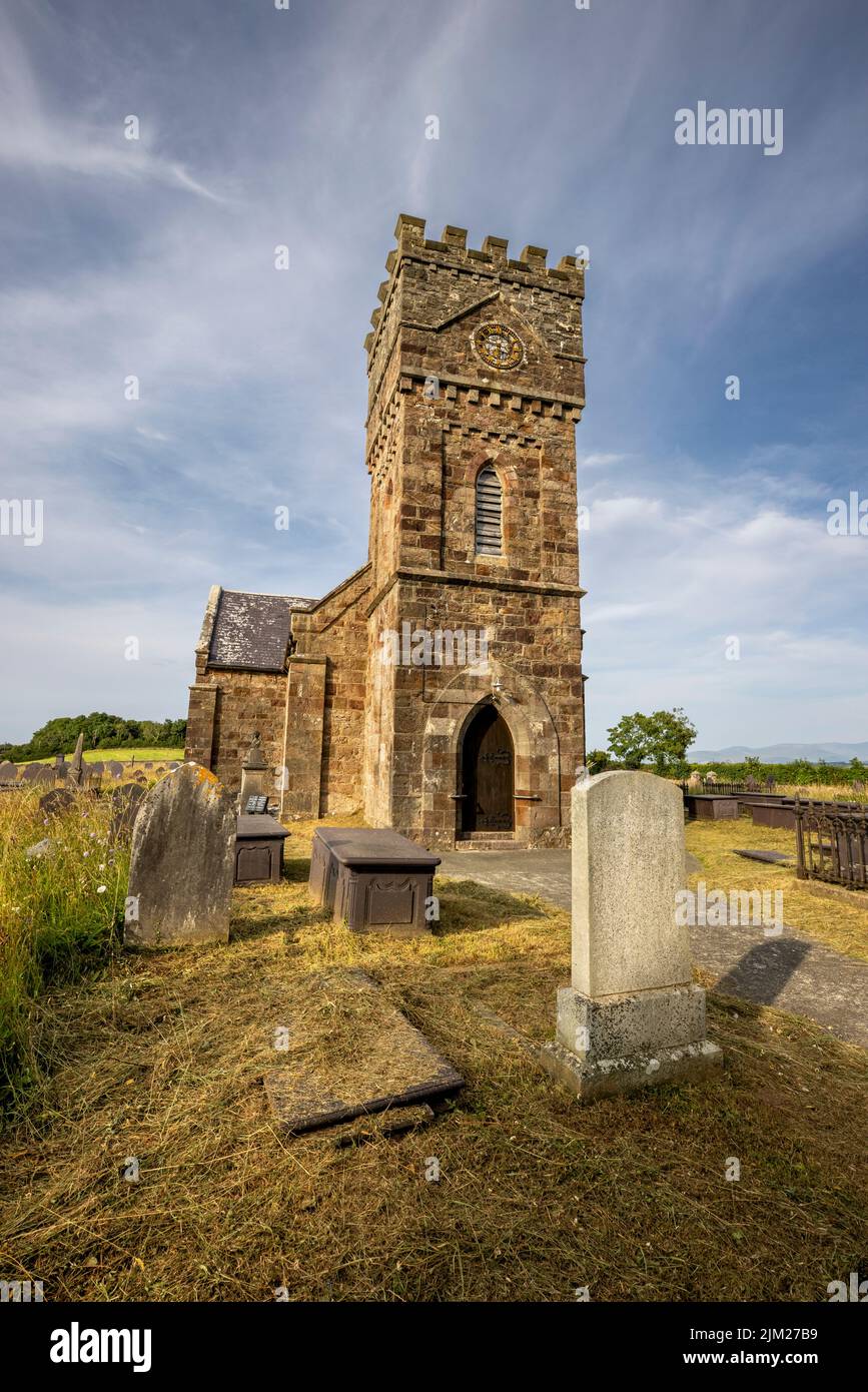 St Nidan's Church at Llanidan on a late summer's afternoon, Isle of Anglesey, North Wales Stock Photo