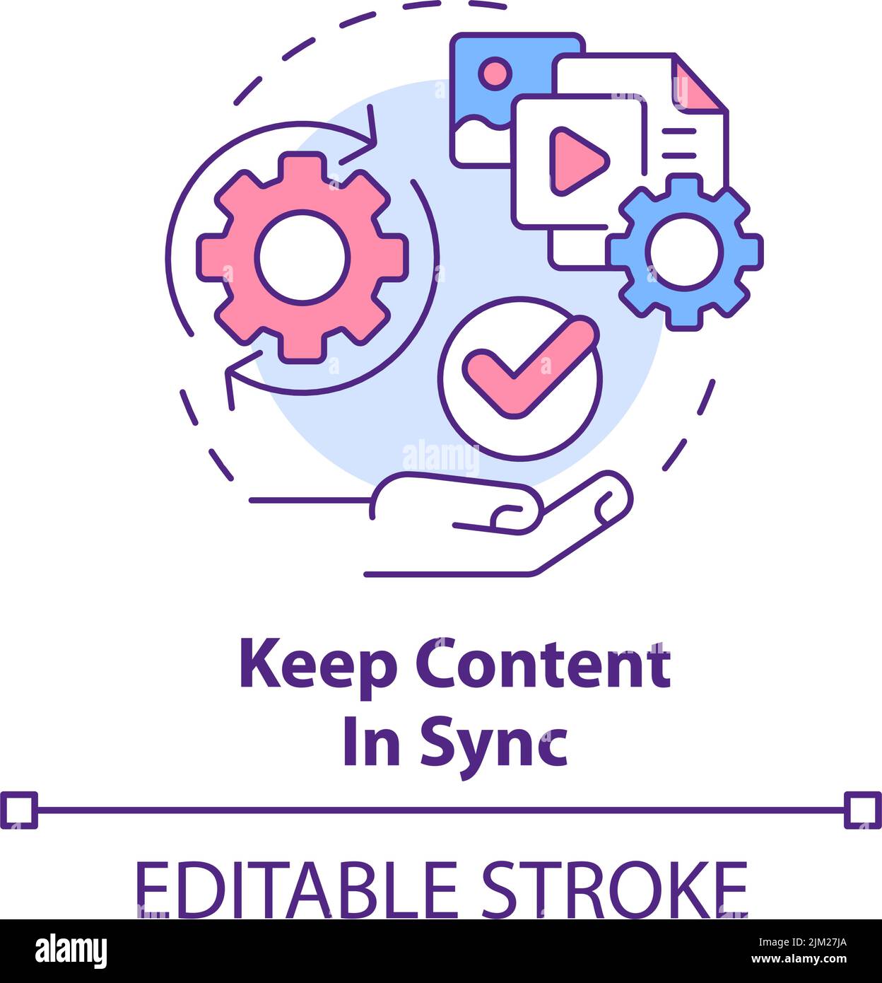 Keep content in sync concept icon Stock Vector