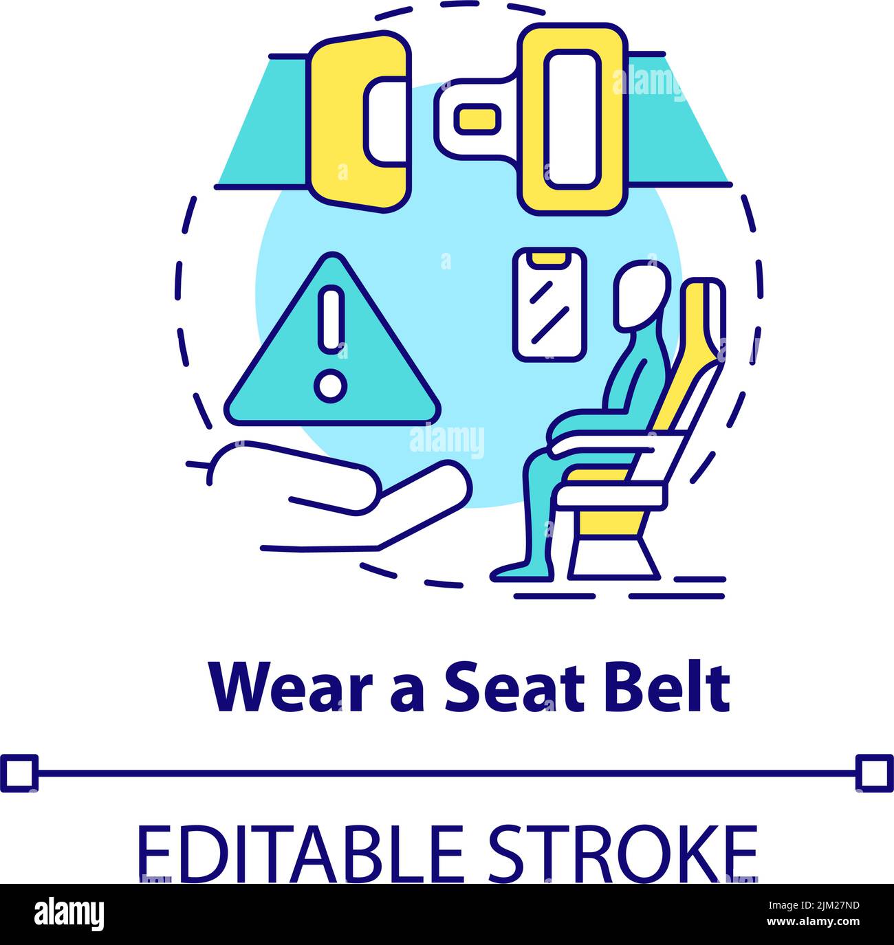 Wear seatbelt concept icon Stock Vector