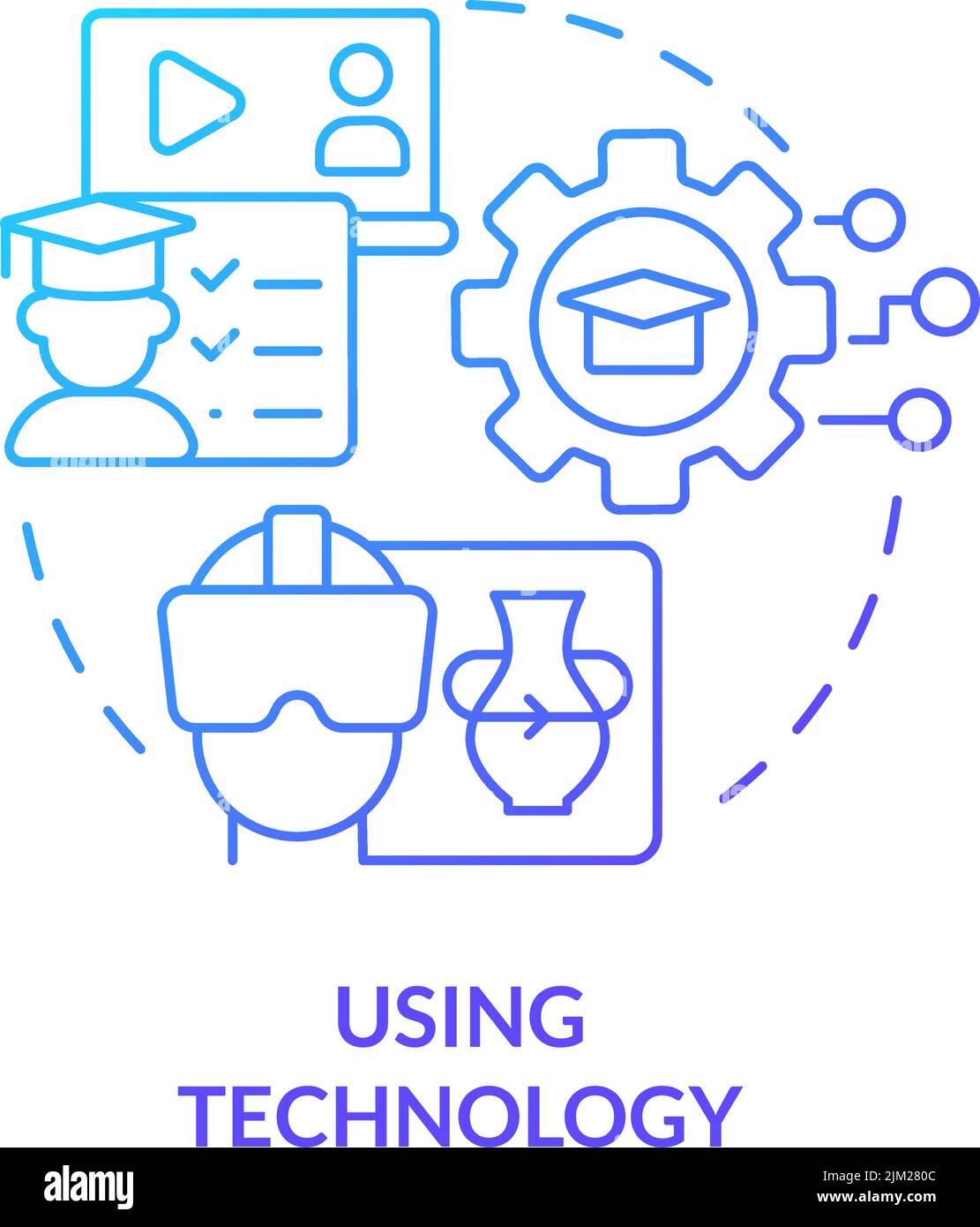 Using technology blue gradient concept icon Stock Vector Image & Art ...