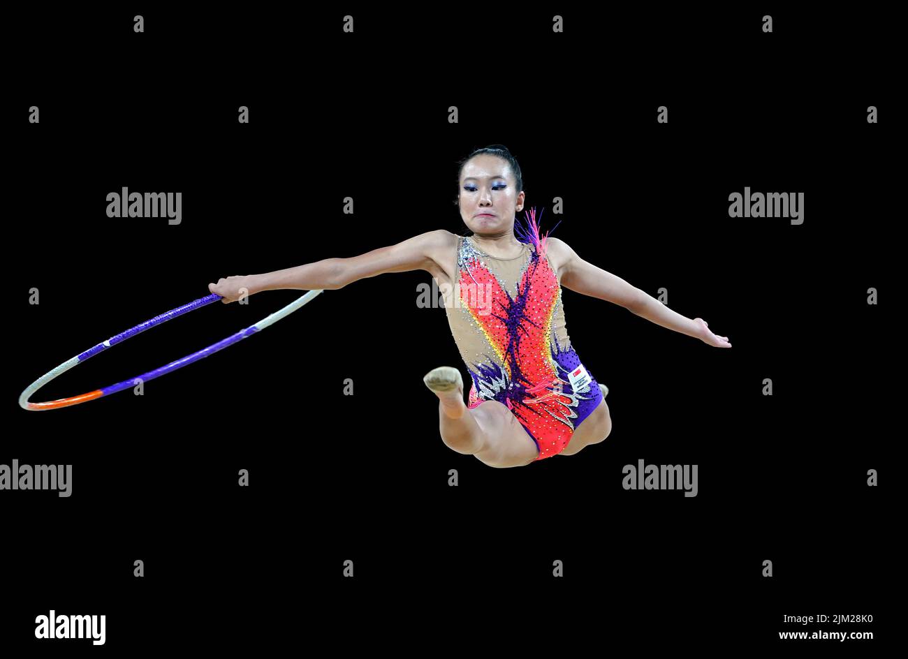 Singapore's Kaitlyn Joy Chia during the Rhythmic Gymnastics, Team Final