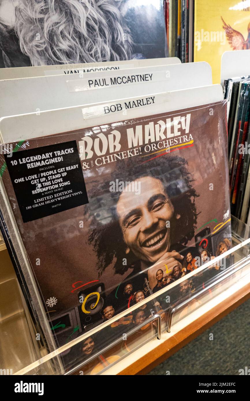 The Barnes & Noble Booksellers on Fifth Avenue carries a selection of vinyl records, NYC, USA  2022 Stock Photo