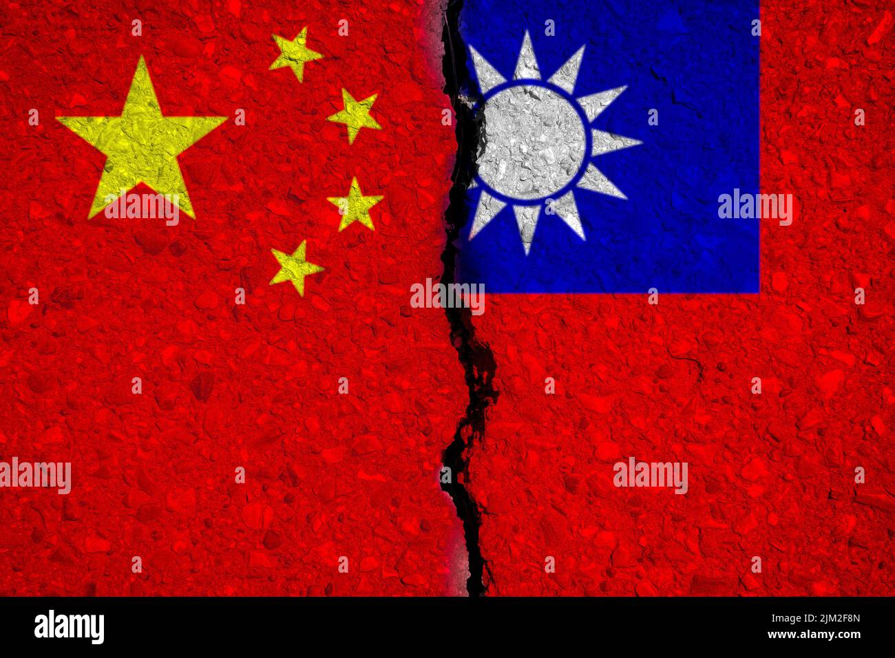 Symbol Image Conflict And War Between The People S Republic Of China And Taiwan PHOTOMONTAGE Stock Photo