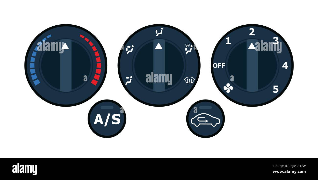 Car climate control with air condition button, vector design Eps 10
