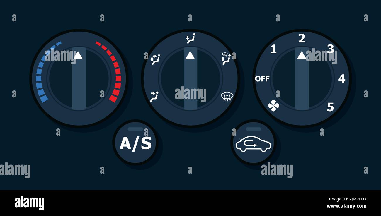 Car climate control with air condition button, vector design Eps 10