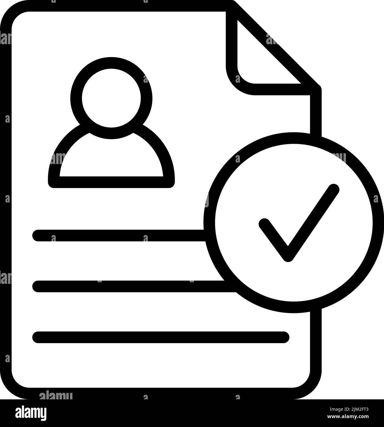 Approved Resume vector linear cv icon. Modern outline logo concept on white background from Human Resources collection. Suitable for use on web apps Stock Vector