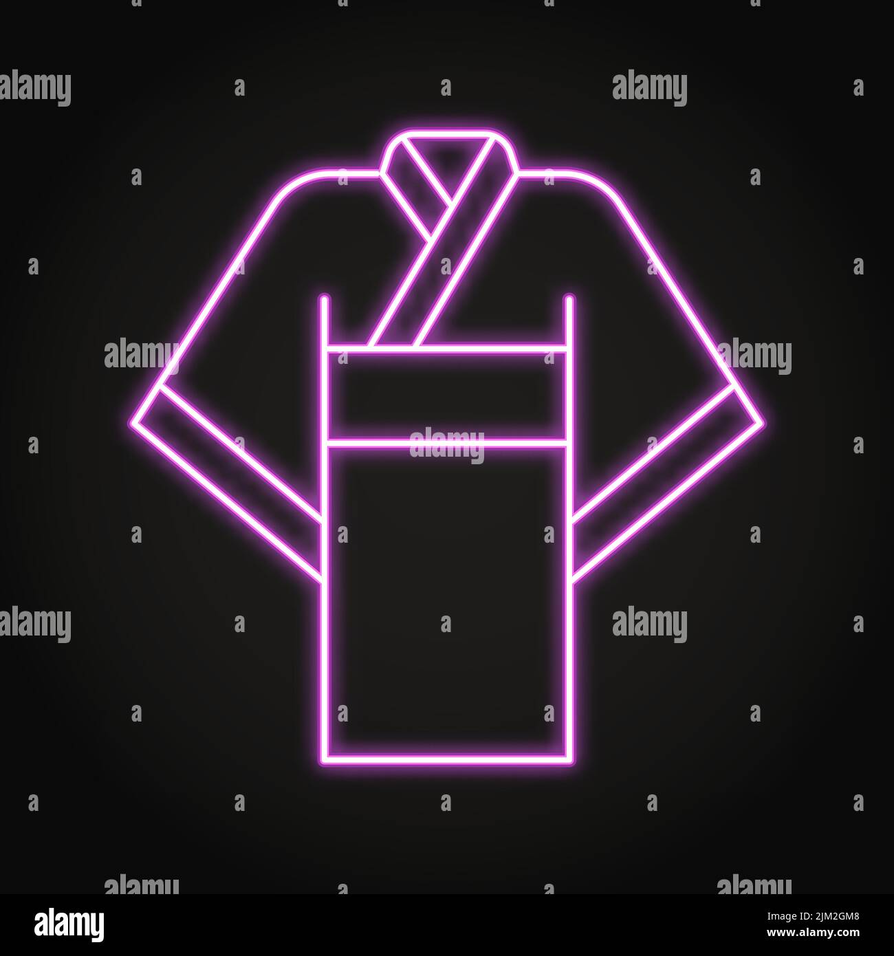 Kimono neon icon in line style. Japanese traditional clothing symbol ...