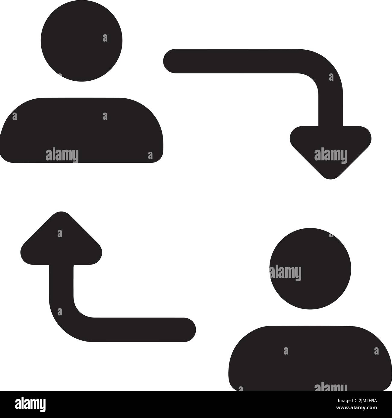A digital illustration of an icon representing communication between ...