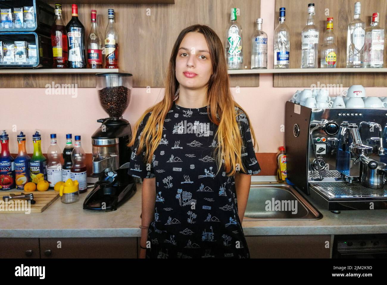 Romania, Maramures,  Barsana, local girl Stock Photo