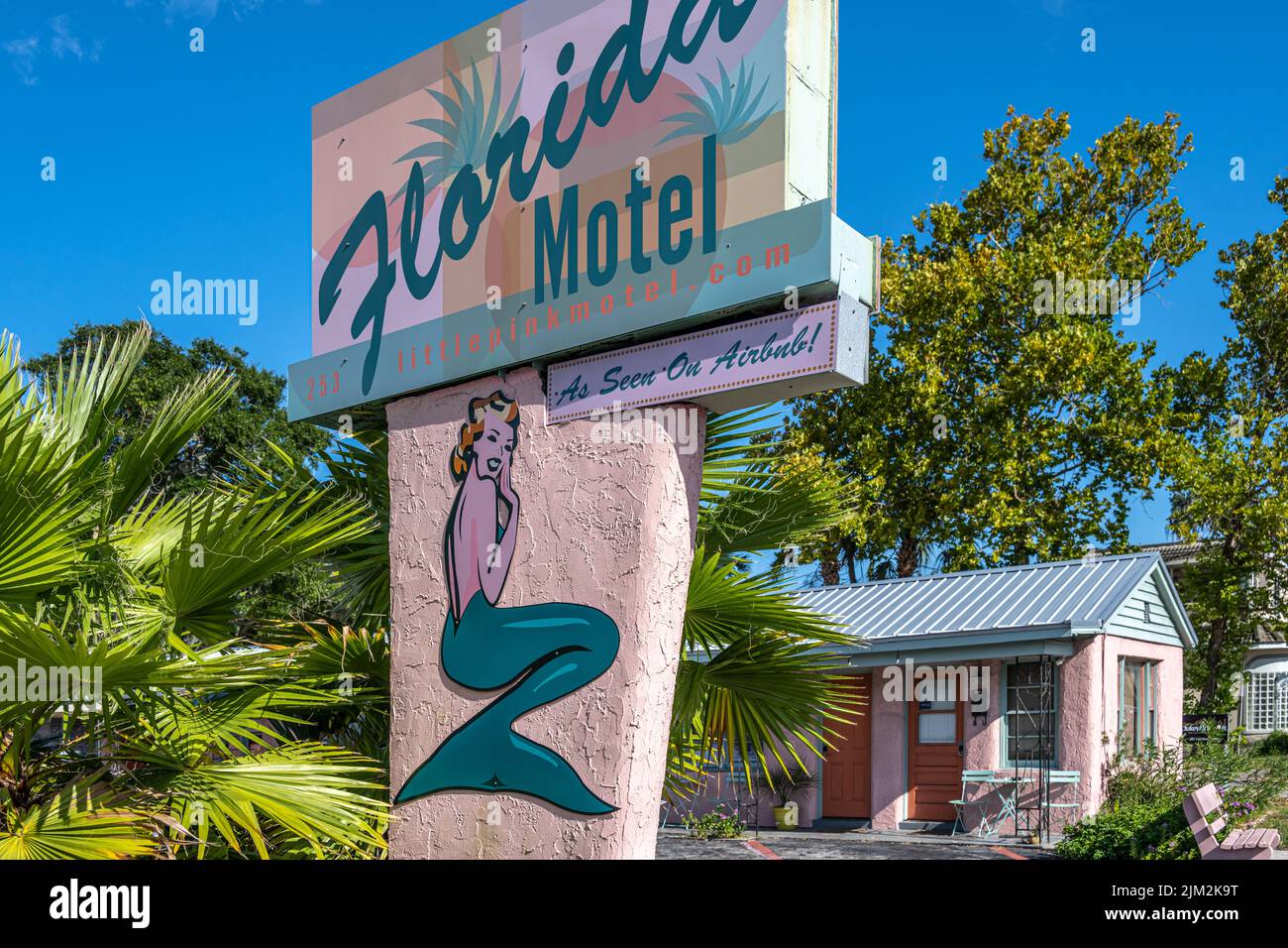 The Florida Motel, a midcentury modern motor court motel in St. Augustine, Florida. (USA) Stock Photo