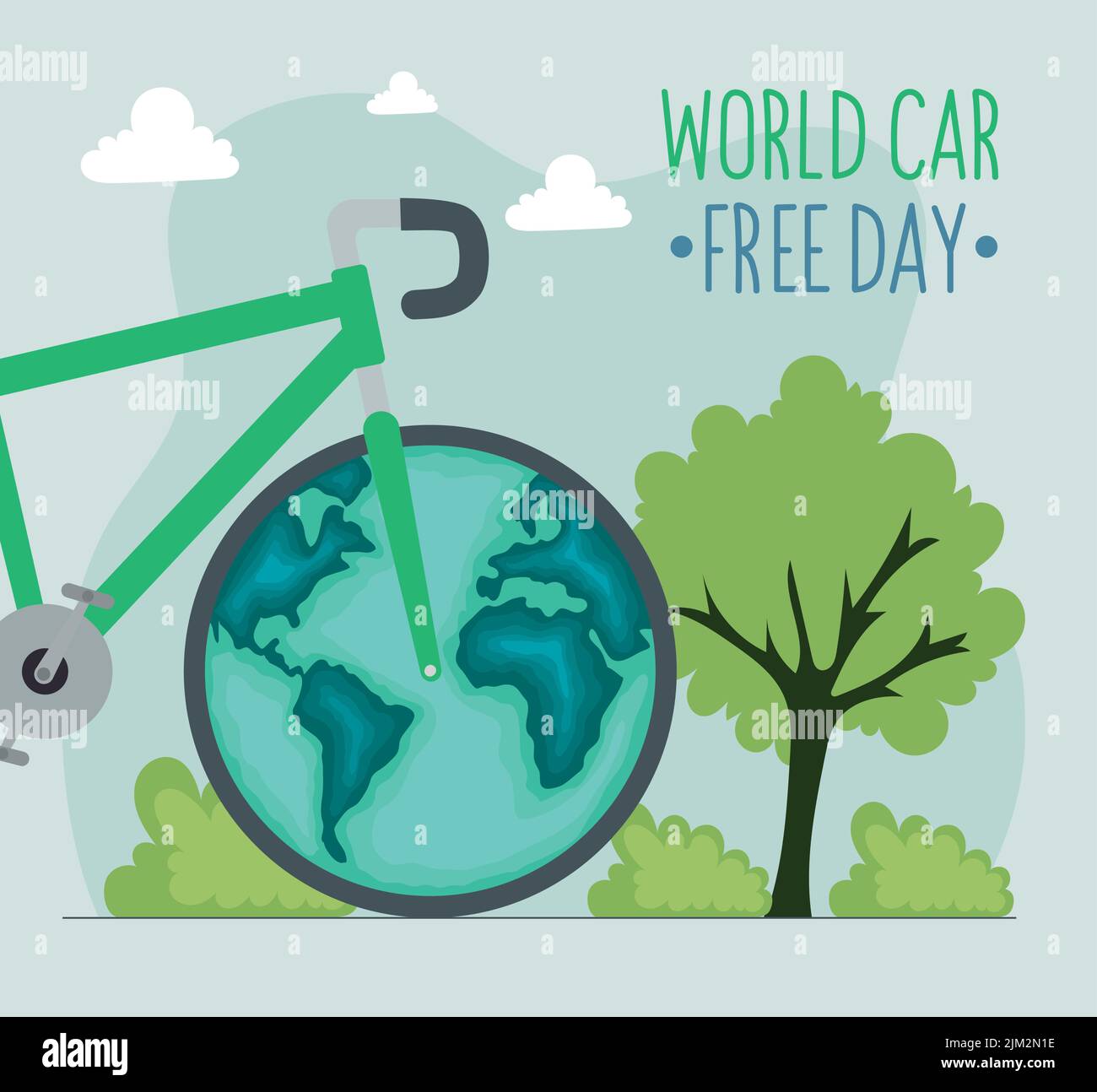 world car free day lettering postcard Stock Vector Image & Art - Alamy