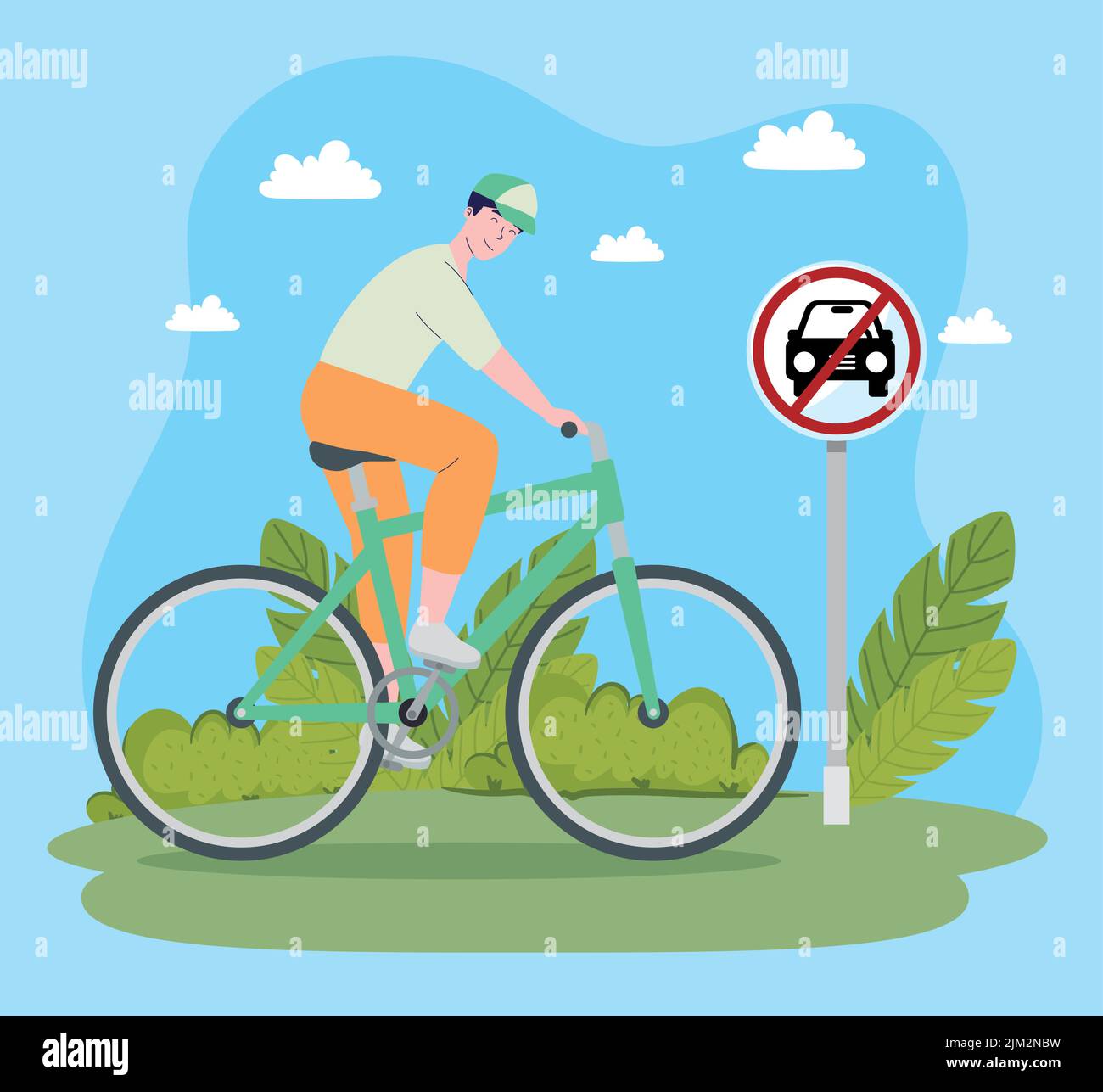 car free day scene Stock Vector Image & Art - Alamy