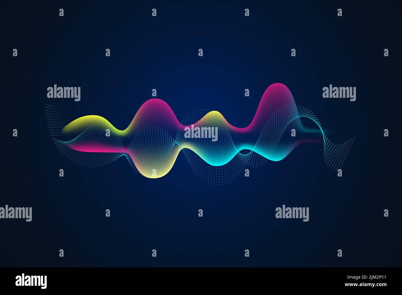 Abstract blue digital equalizer indicators. Sound wave illustration on