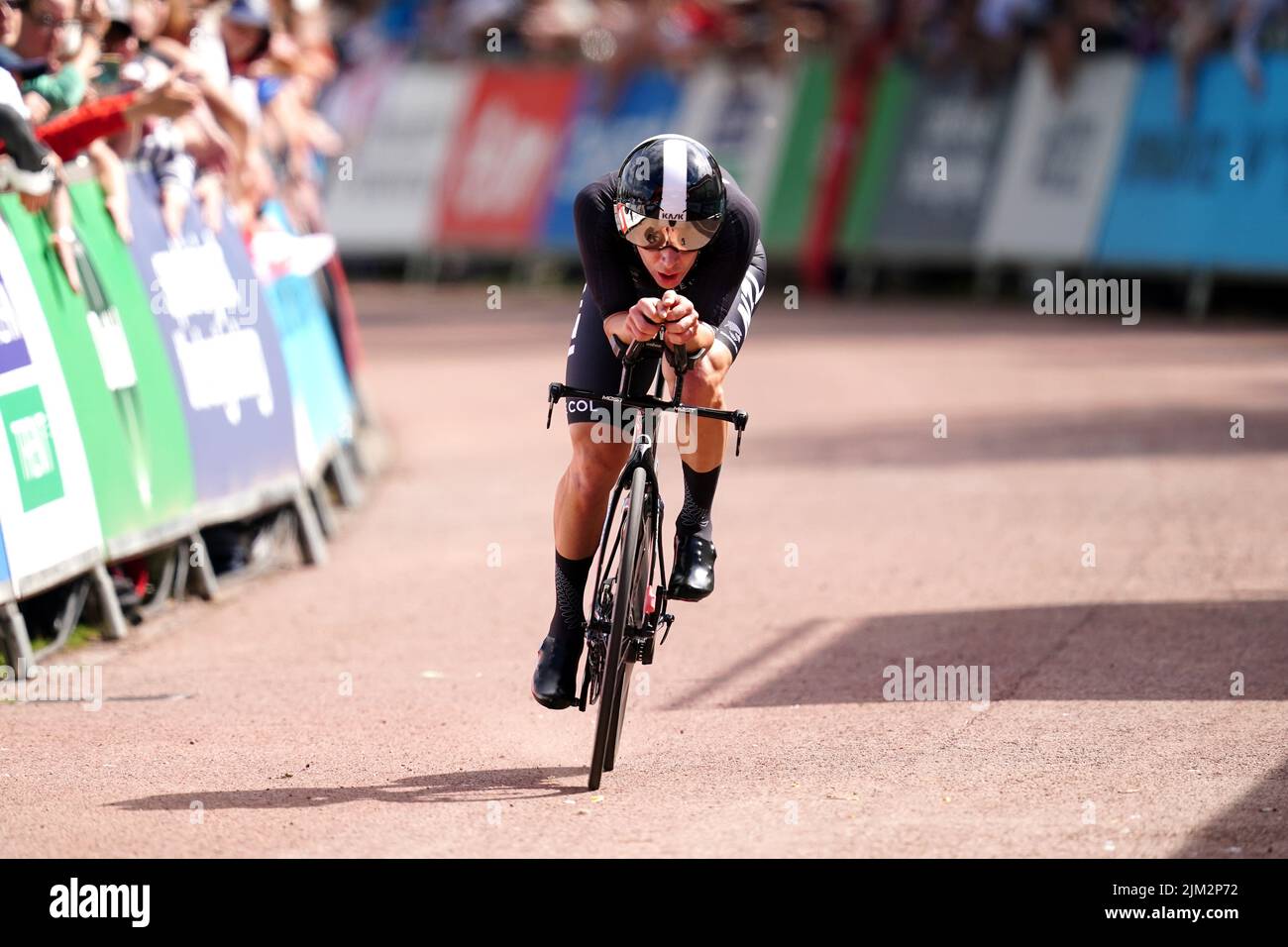 New Zealand's Aaron Gate at the end of the Men's Individual Time Trial ...
