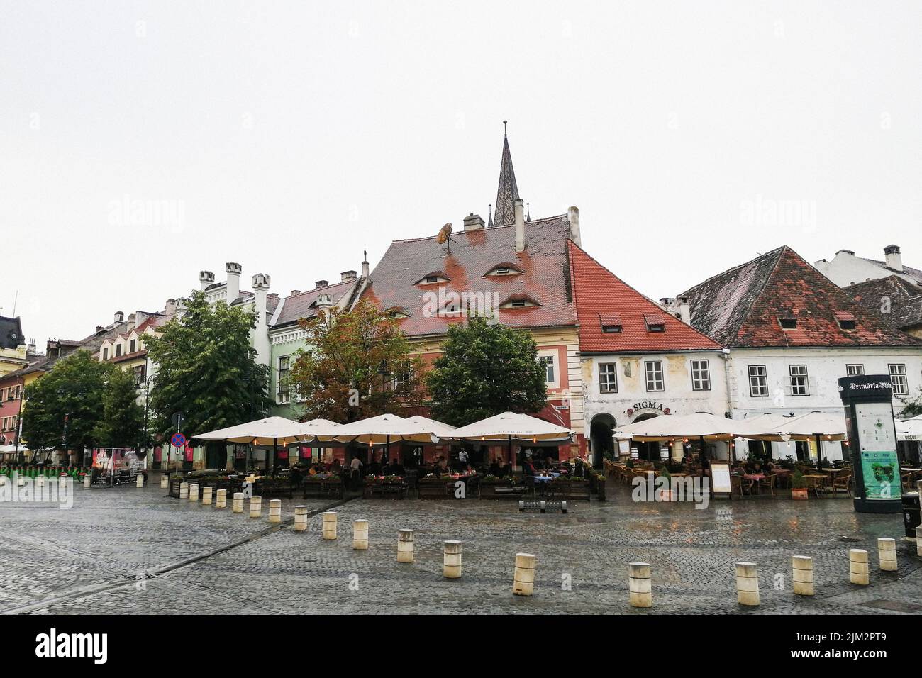 Romania, Transylvania, Sibiu, Mica square Stock Photo