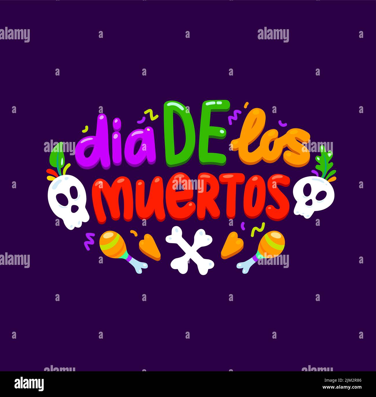 Dia de los muertos, Mexican holiday banner with sugar calavera skull ...