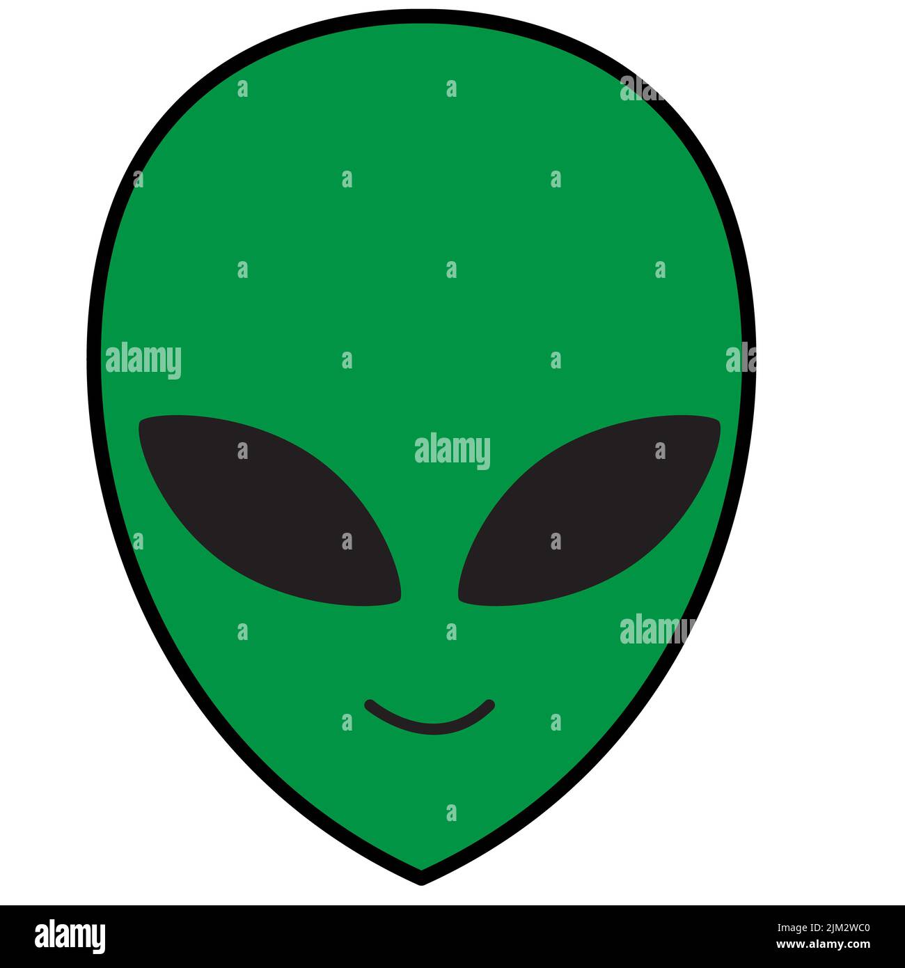 Alien green head icon on white background. Alien face sign. flat style. Stock Photo