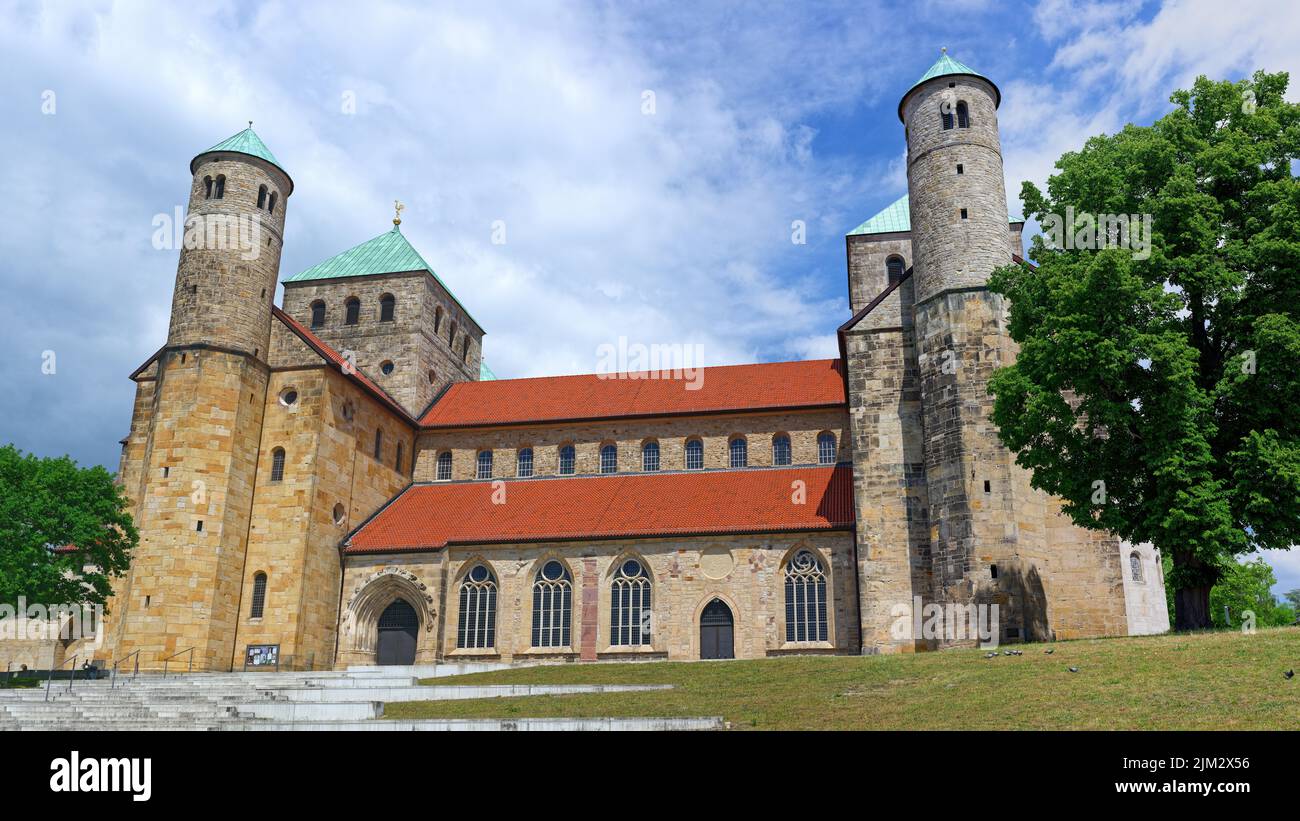 HQ Panorama - St. Micaelis Cathedral  - Pre-Romanesque architecture (ca. 10. century) -Hildesheim Stock Photo