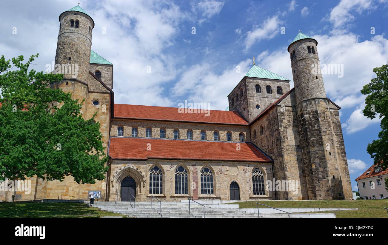 HQ Panorama - St. Micaelis Cathedral  - Pre-Romanesque architecture (ca. 10. century) - Hildesheim Stock Photo