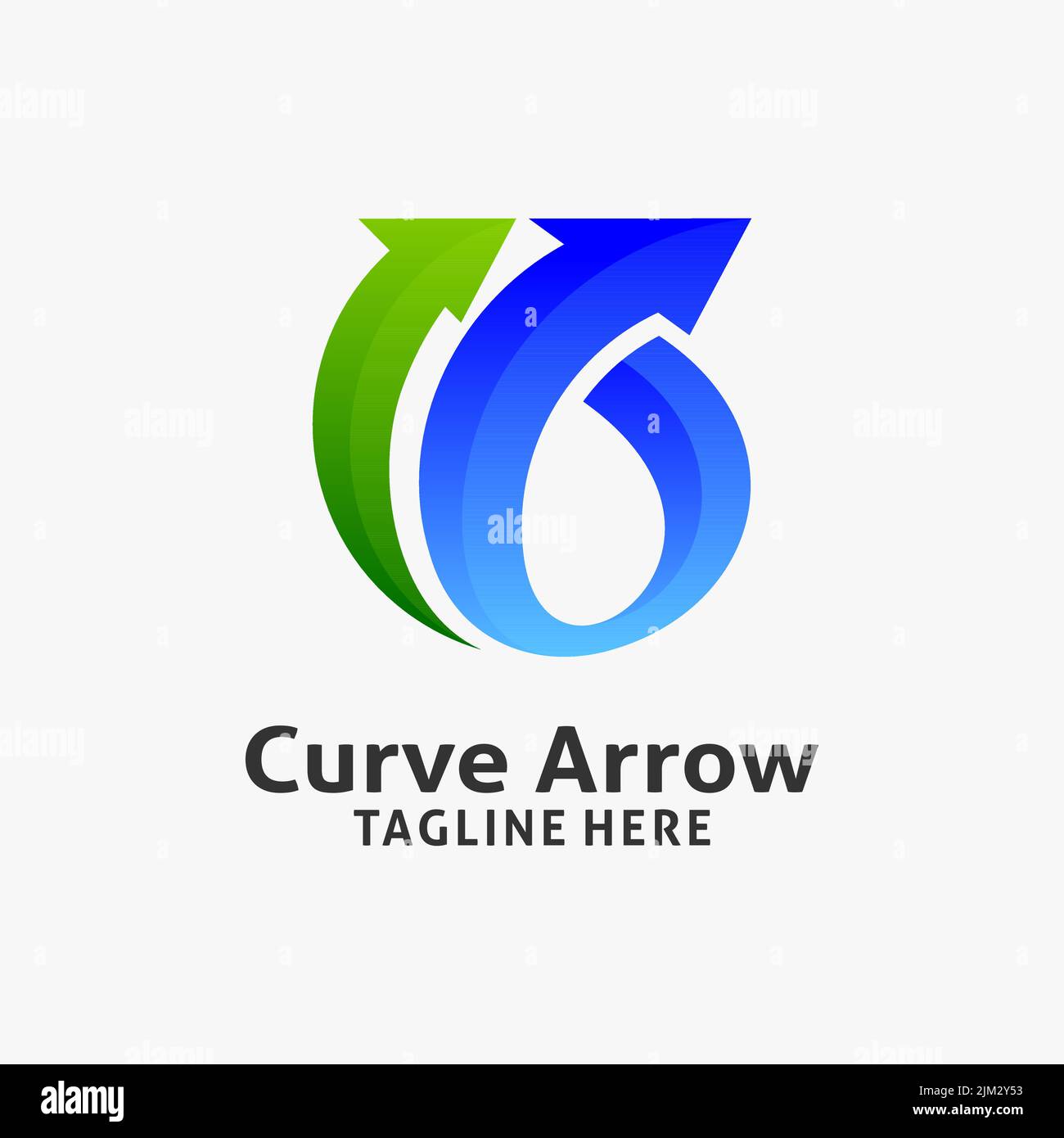 Curved arrow logo design Stock Vector