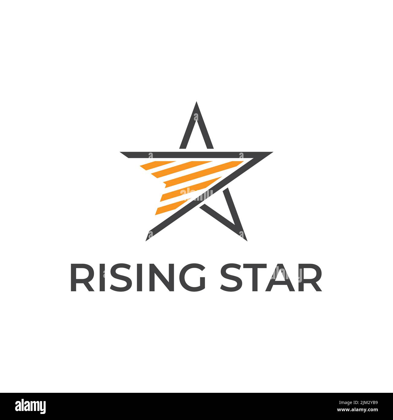 modern, simple and clean rising star vector logo design Stock Vector 
