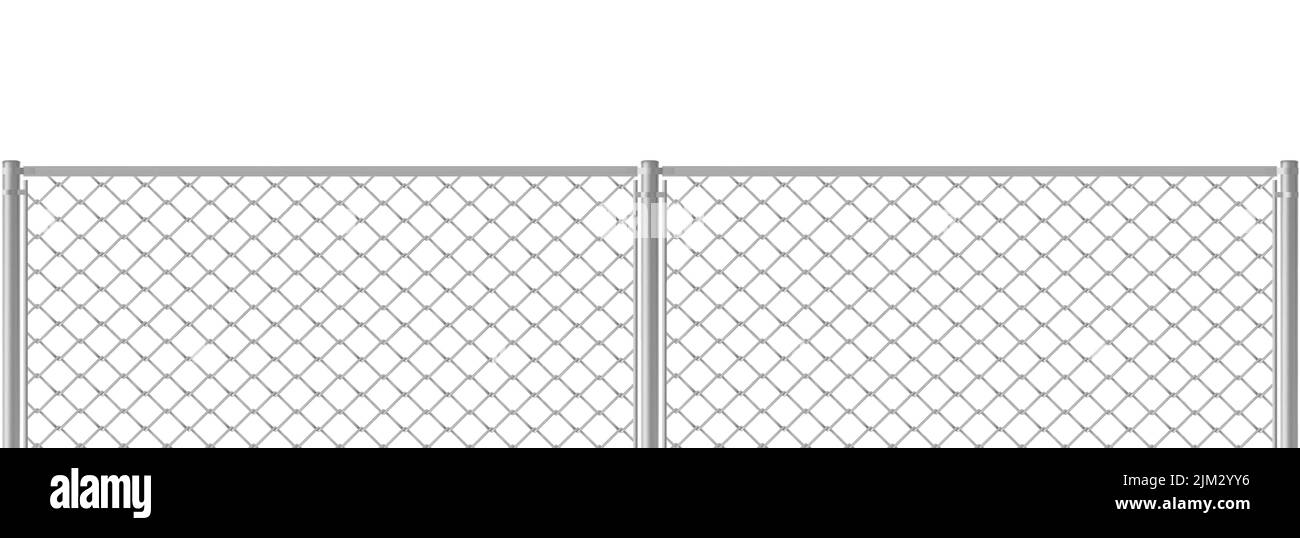 Metal wire mesh fence, rabitz grid isolated on white background. Vector ...
