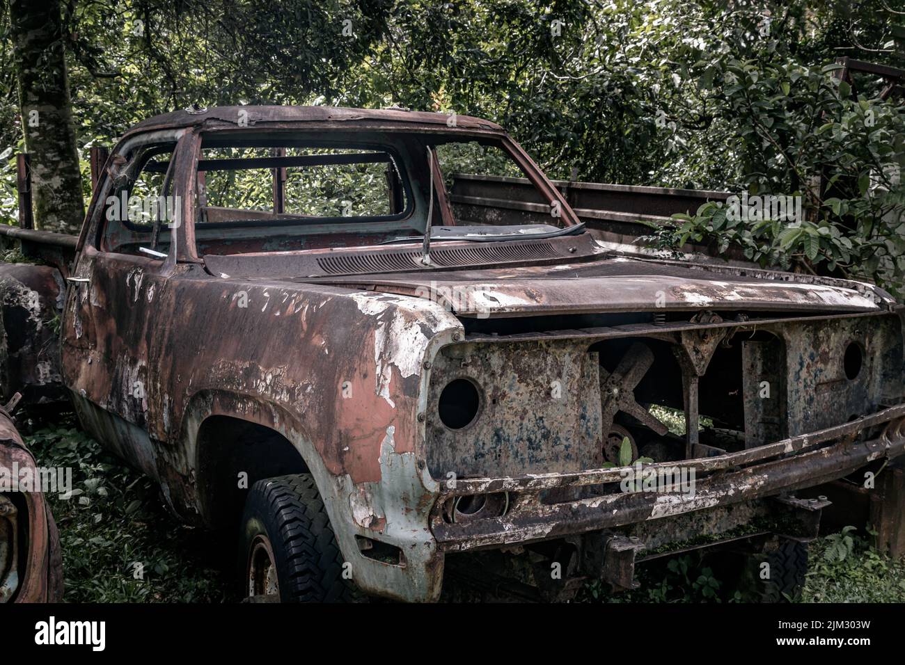 Old vintage truck car wreck used to transport ore from the mine to the