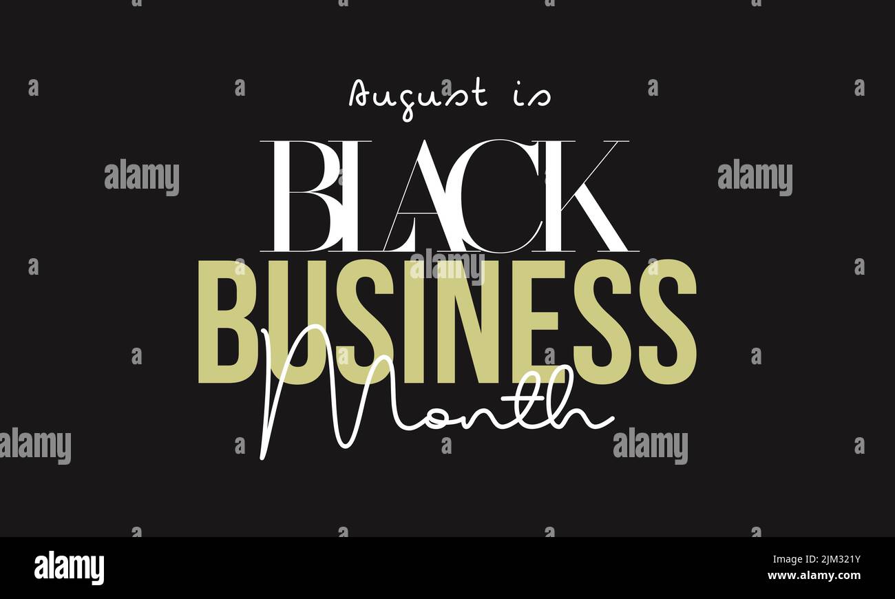 Black business month. script calligraphy vector design for banner, poster, card on black background. Stock Vector