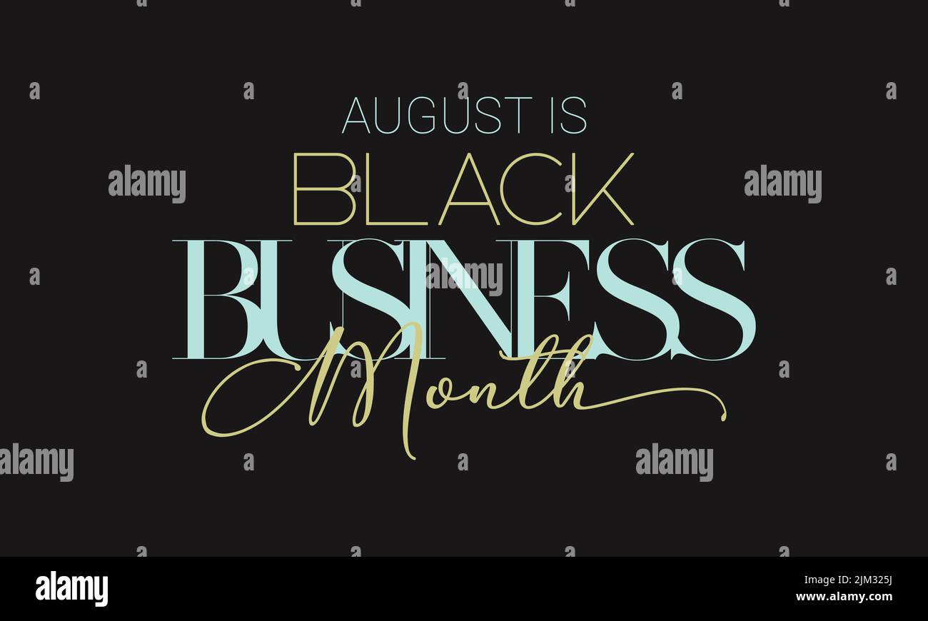 Black business month. script calligraphy vector design for banner, poster, card on black background. Stock Vector