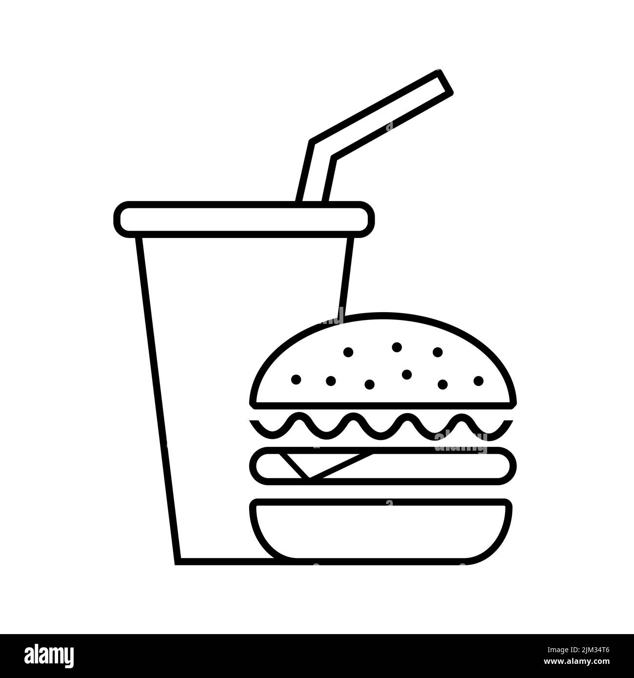 Hamburger and soda takeaway. Fast food icon Stock Vector Image & Art ...