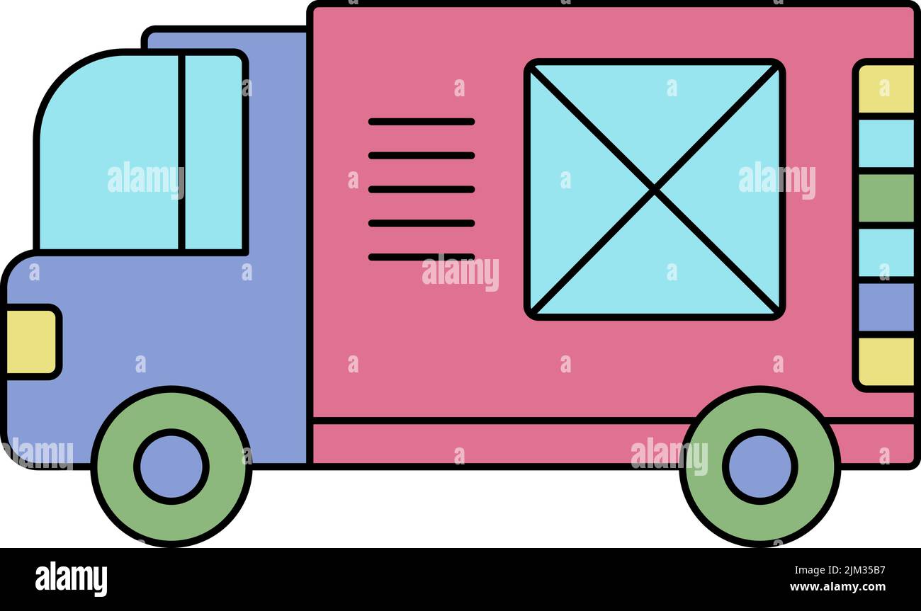 Postal delivery truck isolated flat vector icon Stock Vector Image ...