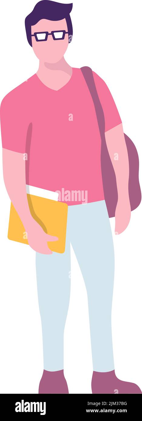 Young man pupil student Stock Vector Images - Alamy