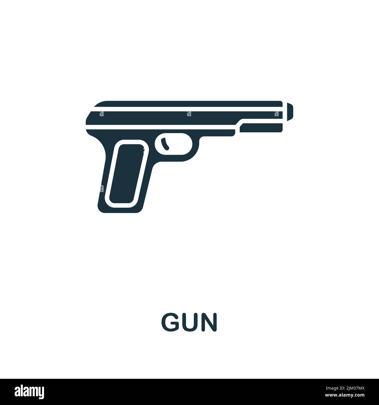 Gun icon. Monochrome simple line Protest icon for templates, web design ...