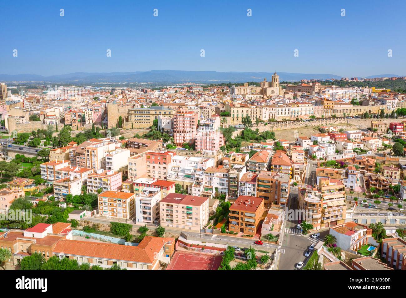 View of Catalan city Tarragona, Spain Stock Photo
