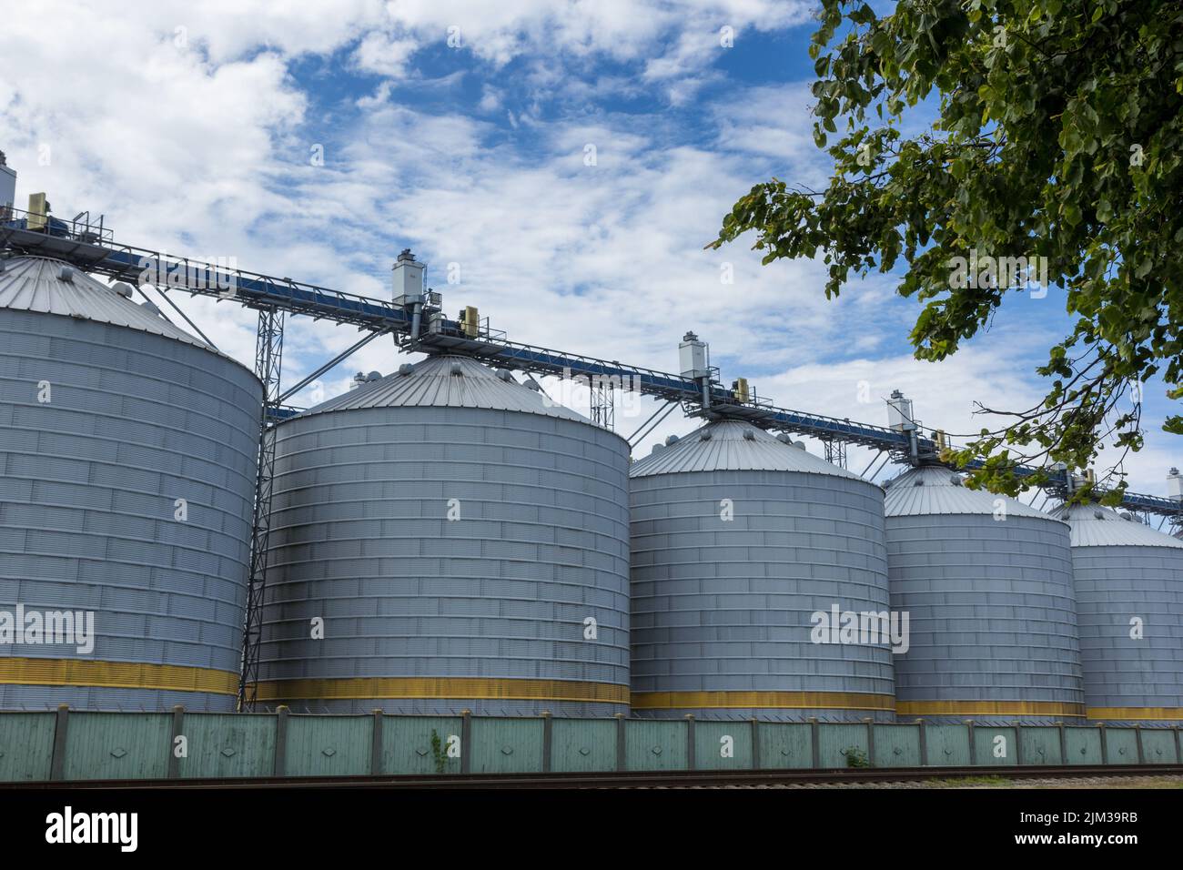 Grain terminal tanks Stock Photo