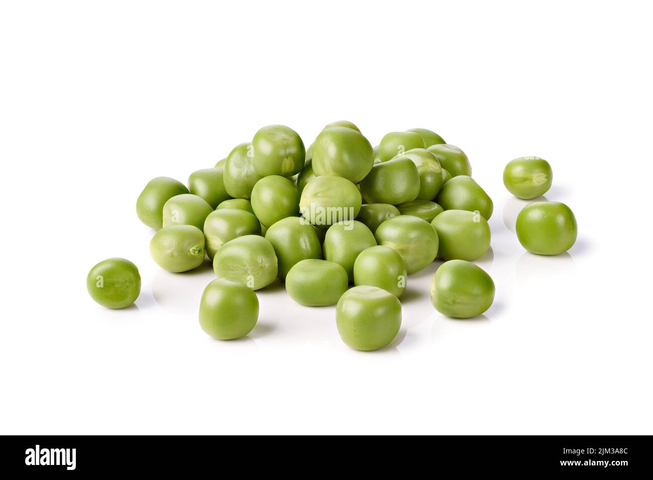 Heap of raw peas on white background with clipping path Stock Photo