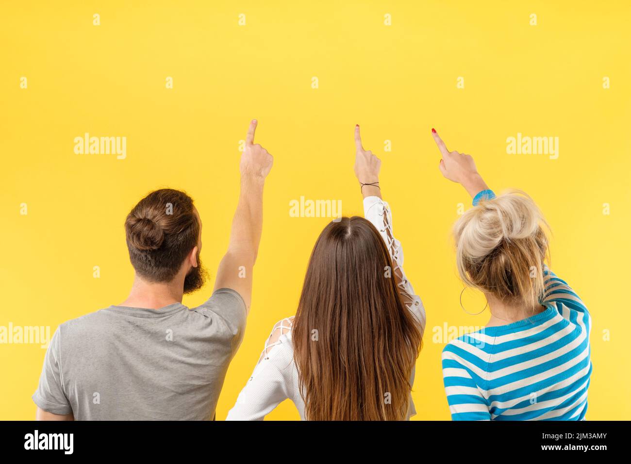 advertisement copy space people point finger Stock Photo