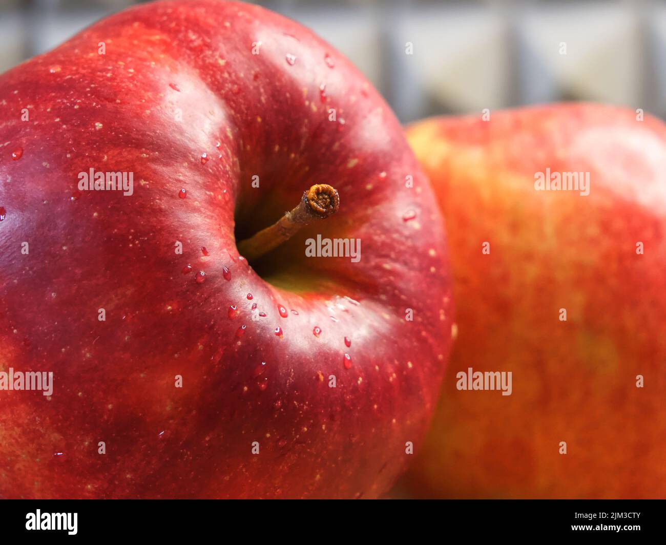 Delicious red apples photographed in close-up. Ripe fruit. Juicy Red ...