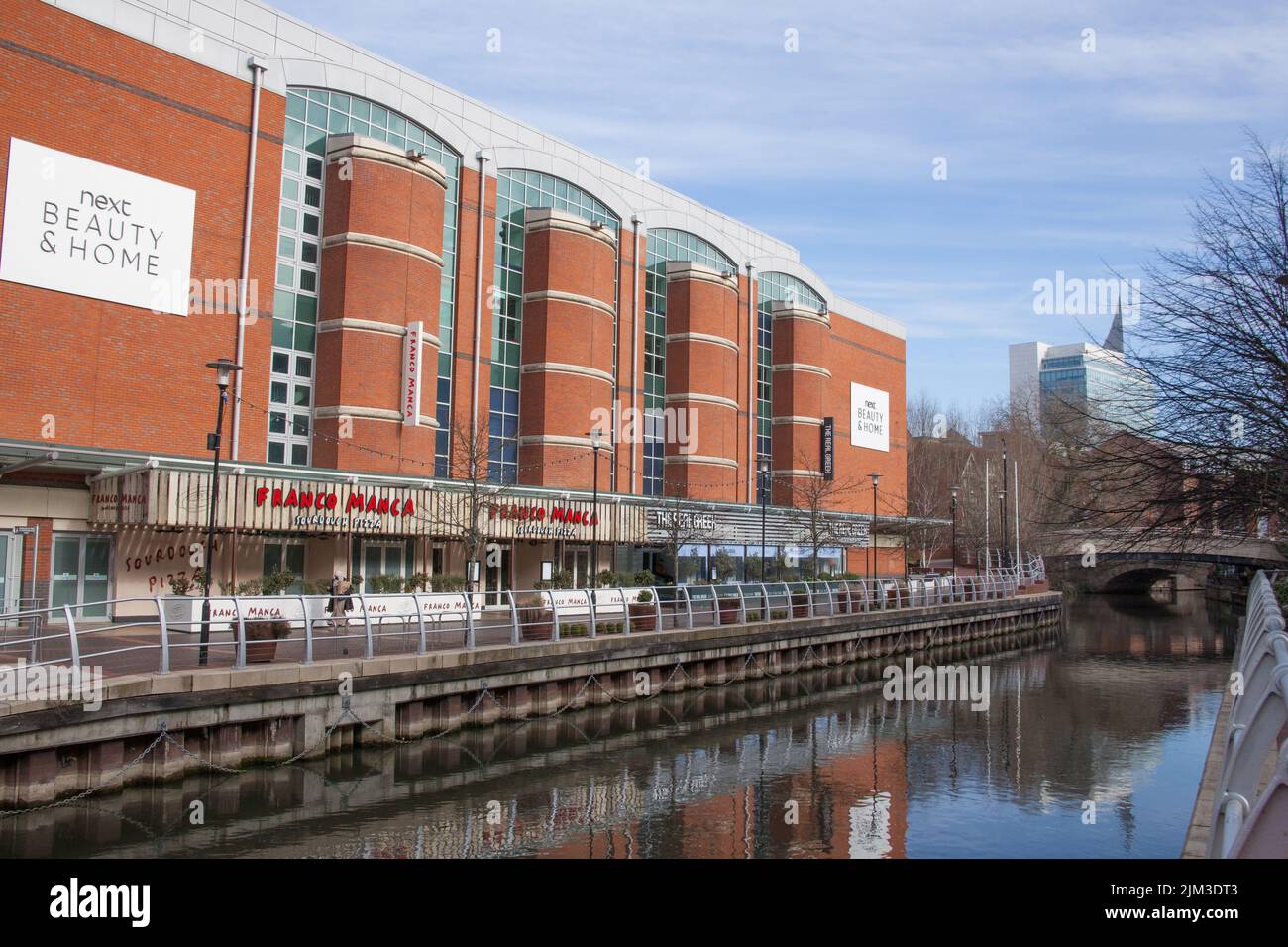 Views of The Oracle Shopping Centre in Reading, Berkshire in the UK Stock Photo