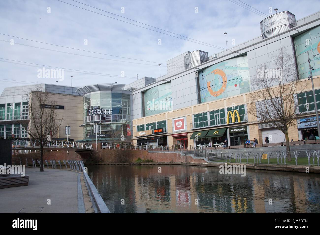 Views of The Oracle Shopping Centre in Reading, Berkshire in the UK Stock Photo