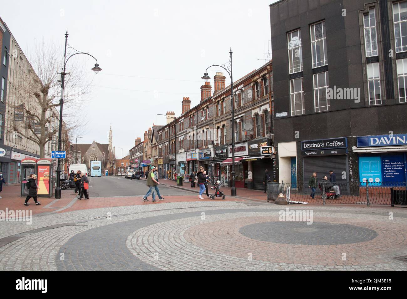 Views of West Street in Reading, Berkshire in the UK Stock Photo