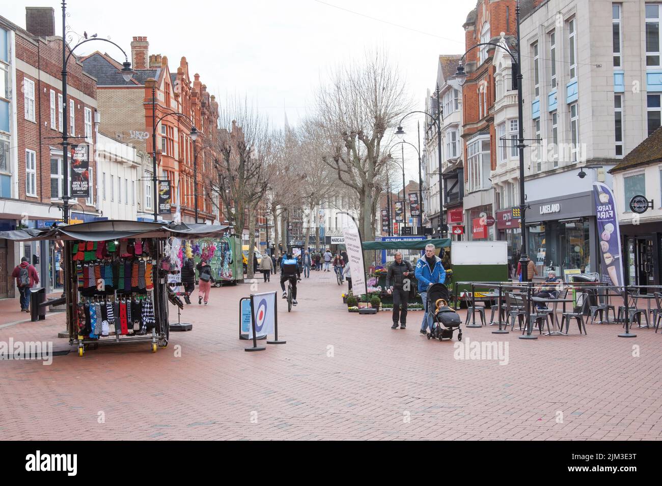 Views of Broad Street in Reading, Berkshire in the UK Stock Photo