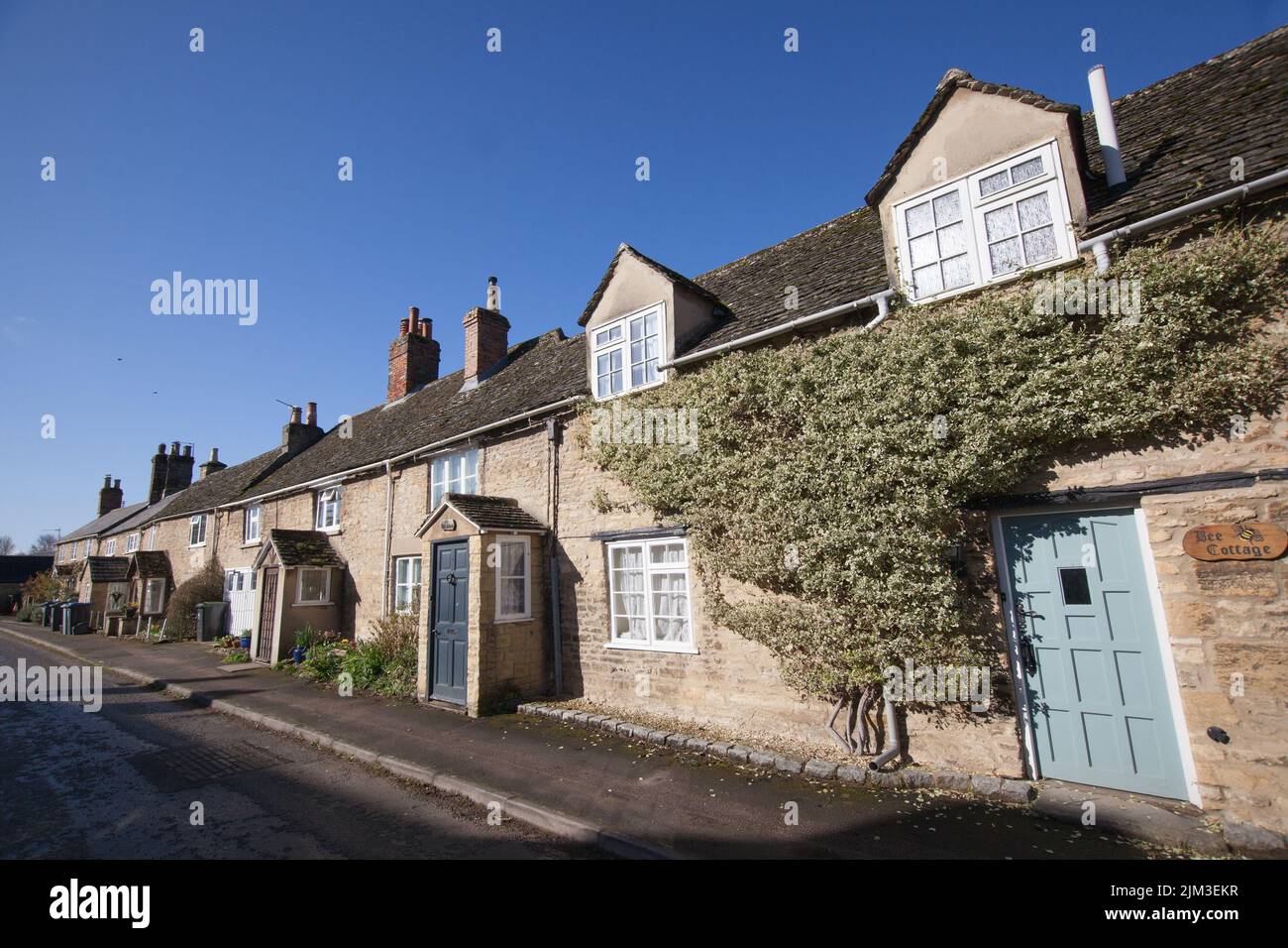 Stone Houses in Eynsham, West Oxfordshire in the United Kingdom Stock Photo