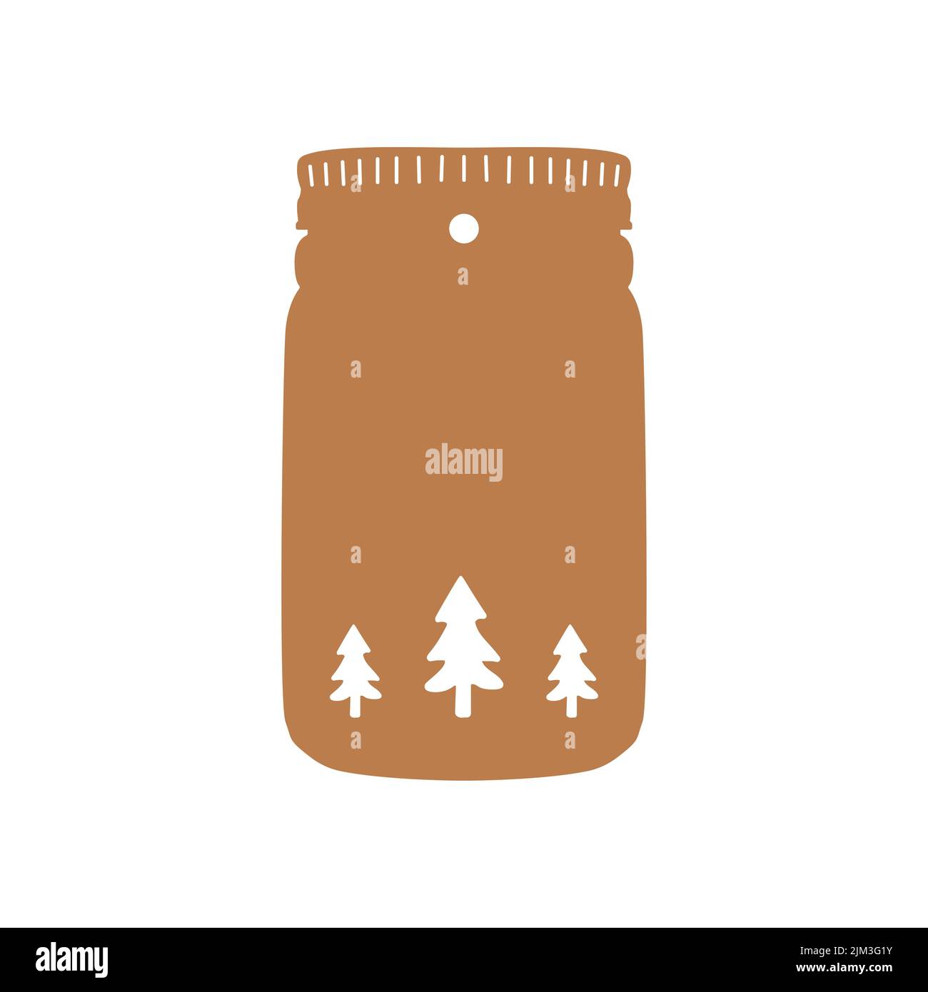 Christmas Gift Tag In The Form Of Jar With Trees Xmas Label Design christmas-gift-tag-in-the-form-of-jar-with-trees-xmas-label-design