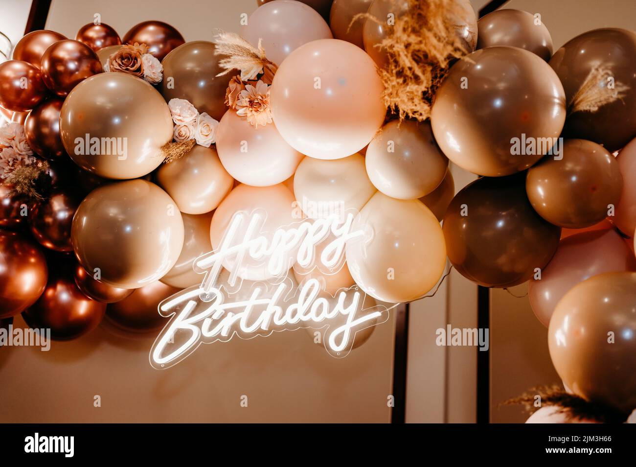Happy birthday party decoration roses hi-res stock photography and images -  Alamy
