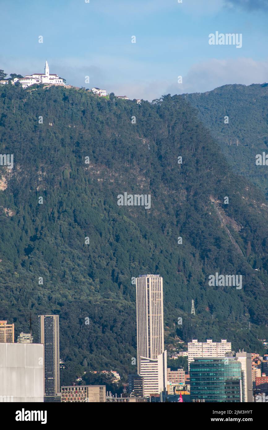 A view of the beautiful cityscape with the skyscrapers of Bogota with ...