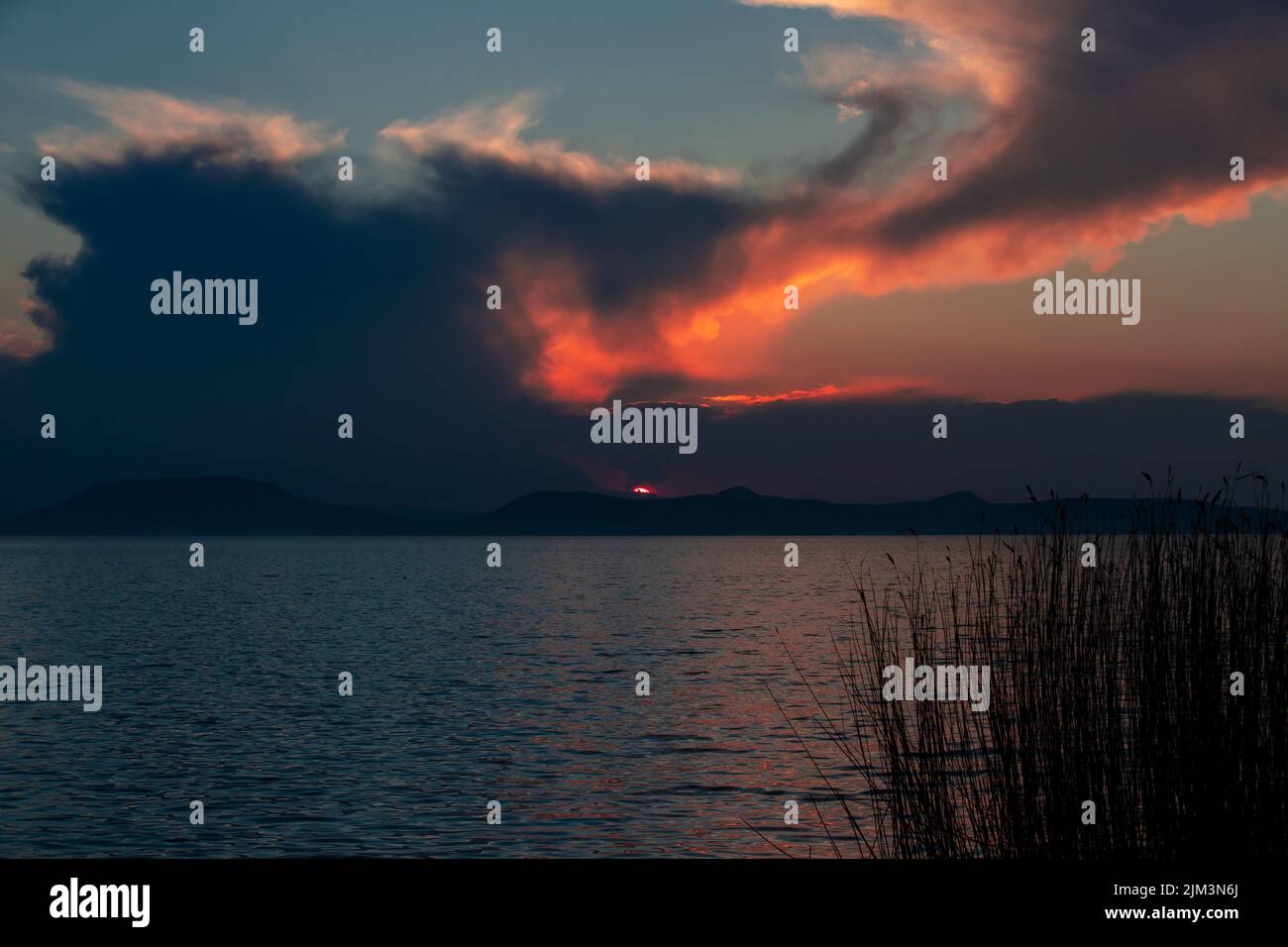 Colorful sunset sky over landscape hi-res stock photography and images ...