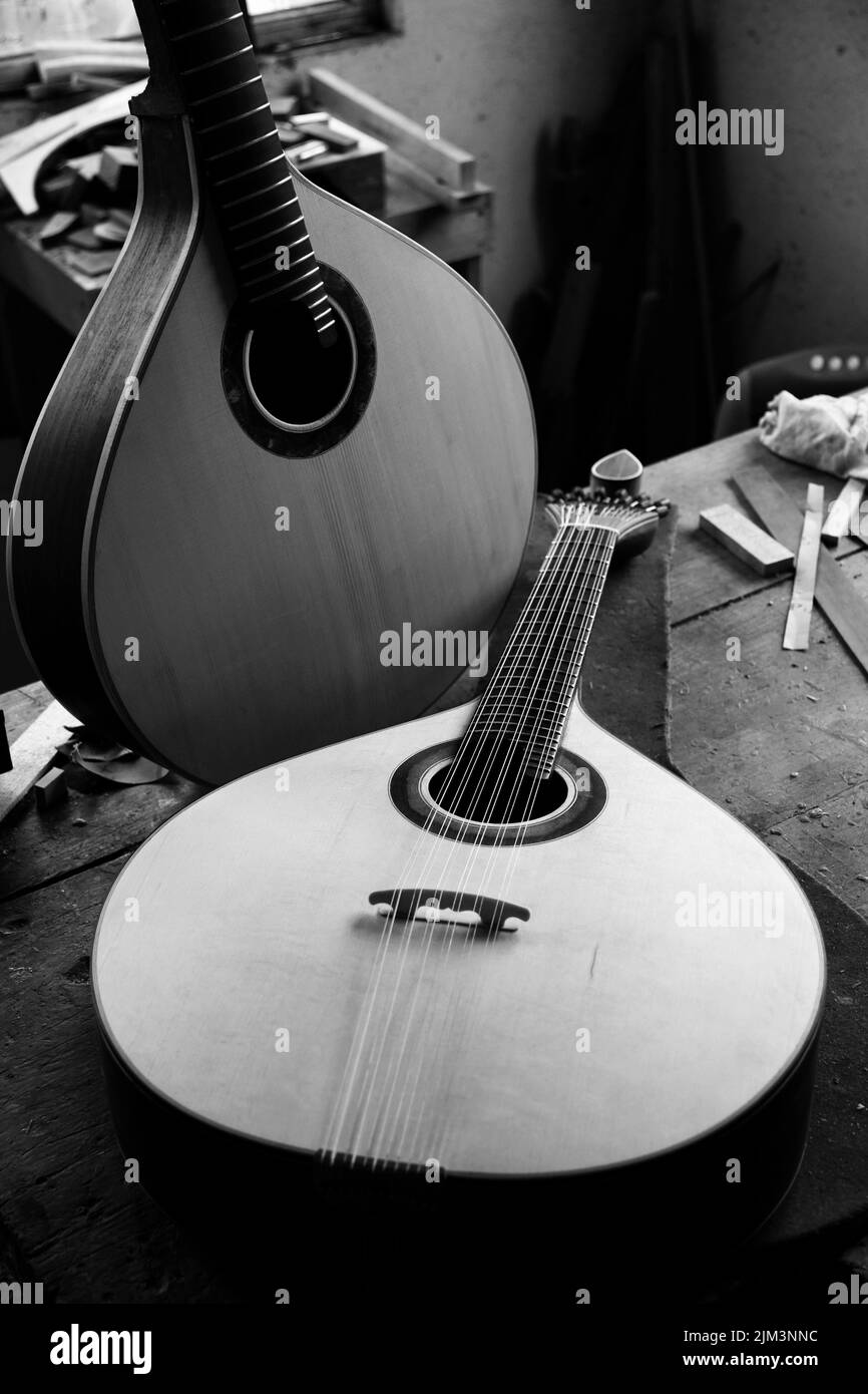 Two medieval guitars in a studio Stock Photo Alamy